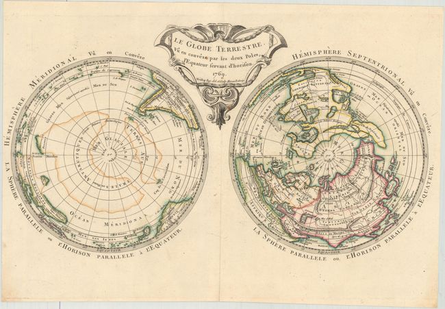 Le Globe Terrestre Vu en Convexe par les Deux Poles, l'Equateur Servant d'Horison