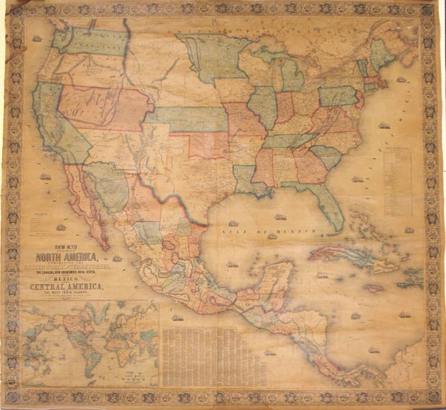 New Map of the Portion of North America, Exhibiting the United States and Territories, The Canadas, New Brunswick, Nova Scotia, and Mexico also Central America, and the West India Islands. Compiled from the Most Recent Surveys and Authentic Sources