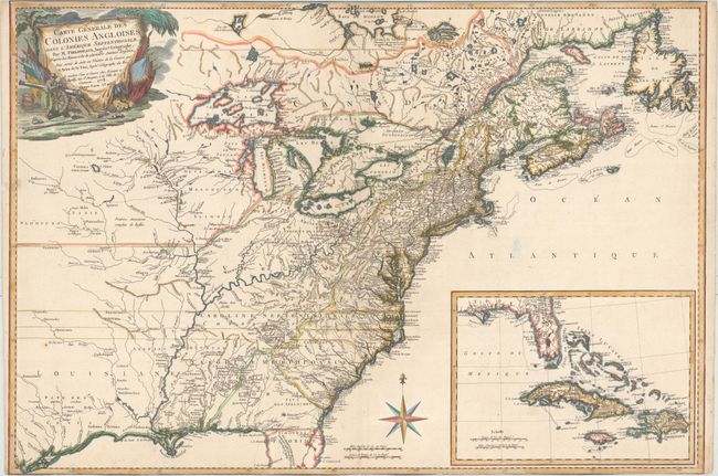 Carte Generale des Colonies Angloises, dans l'Amerique Septentrionale. Par M. Phelippeaux