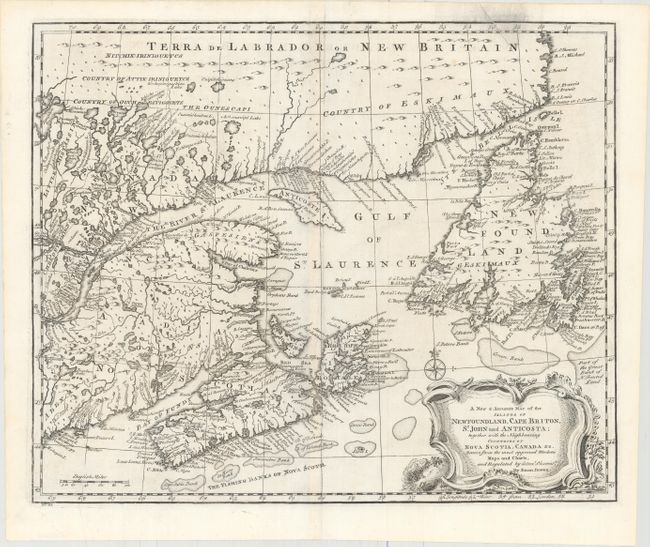A New & Accurate Map of the Islands of Newfoundland, Cape Briton, St. John and Anticosta; Together with the Neighbouring Countries of Nova Scotia, Canada &c. Drawn from the Most Approved Moderns Maps and Charts, and Regulated by Astronl. Observatns.