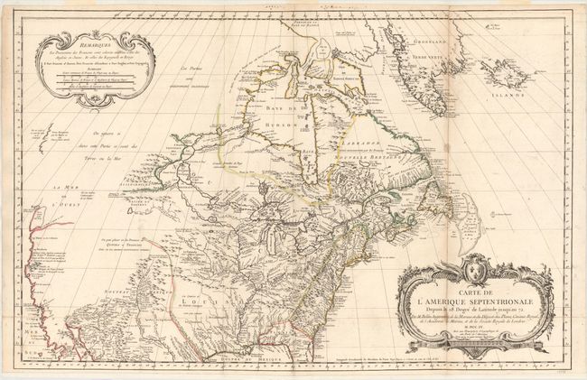 Carte de l'Amerique Septentrionale Depuis le 28 Degre de Latitude Jusqu'au 72