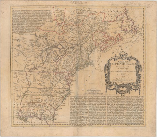 America Septentrionalis a Domino d'Anville in Galliis Edita nunc in Anglia Coloniis in Interiorem Virginiam Deductis nec non Fluvii Ohio Cursu...