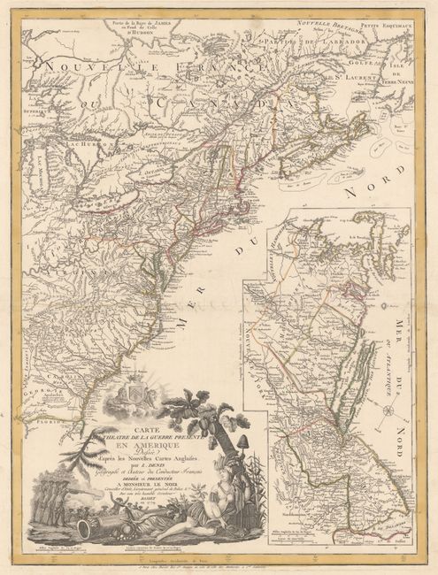 Carte du Theatre de la Guerre Presente en Amerique Dressee d'Apres les Nouvelles Cartes Anglaises...