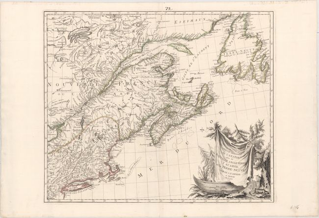 Partie Orientale du Canada, avec la Nouvelle Angleterre, l'Acadie, et la Terre-Neuve...
