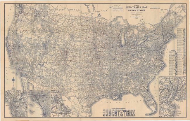 Aviation Map of United States Featuring Landing Fields [on verso] Official Auto Trails Map of the United States Featuring Tourist Camp Sites [together with] The Complete Camp Site Guide Including All Airplane Landings...