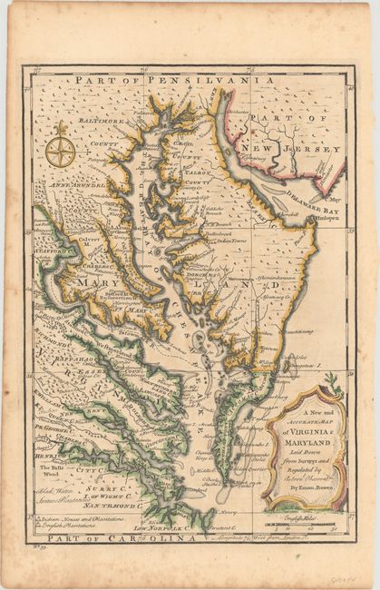 A New and Accurate Map of Virginia & Maryland Laid Down from Surveys and Regulated by Astronl Observatns