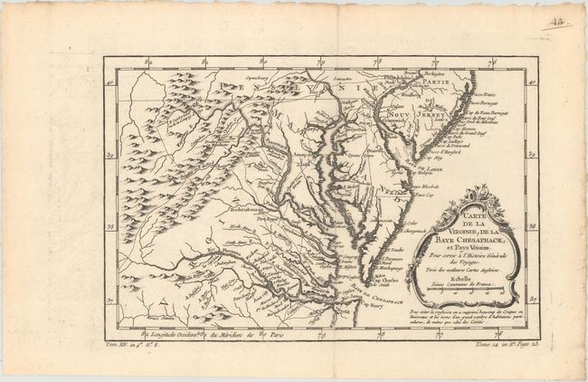Carte de la Virginie, de la Baye Chesapeack, et Pays Voisins. Pour Servir a l'Histoire Generale des Voyages. Tiree des Meilleures Cartes Angloises