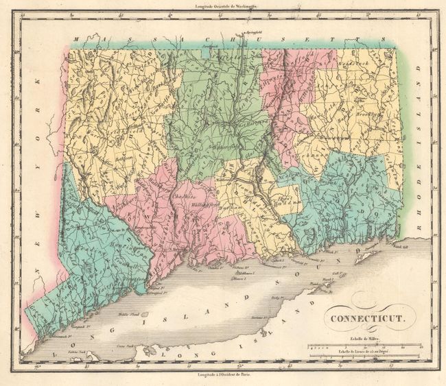 Carte Geographique, Statistique et Historique du Connecticut