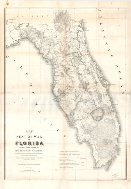 Map of the Seat of War in Florida Compiled By Order of Bvt. Brigr. Genl. Z. Taylor