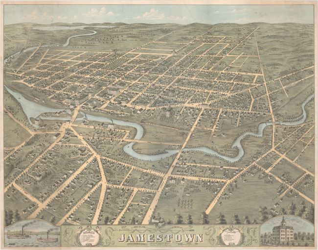 Birds Eye View of the City of Jamestown Looking North West Chautauqua County New York