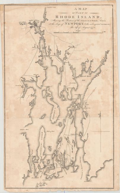 A Map of Part of Rhode Island, Shewing the Position of the American & British Armies at the Siege of Newport, & the Subsequent Action on the 29th of August 1778