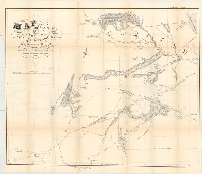 Map of the Country upon the Brazos and Big Wichita Rivers Explored in 1854 by Capt. R.B. Marcy 5th U.S. Infy. Embracing the Lands Appropriated by the State of Texas for the Use of the Indians