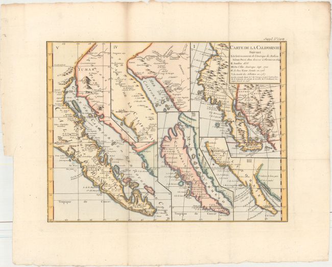 Carte de la Californie Suivant I. la Carte Manuscrite de l'Amerique de Mathieu Neron Pecci...