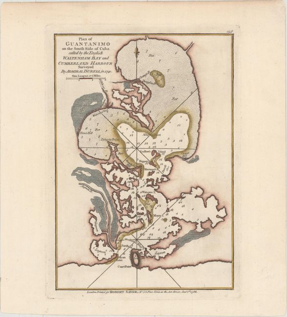 Plan of Guantanimo on the South Side of Cuba Called by the English Waltenham Bay and Cumberland Harbour Surveyed by Admiral Durell, in 1740