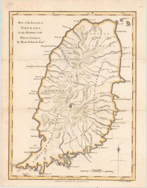 Map of the Island of Grenada, for the History of the West Indies