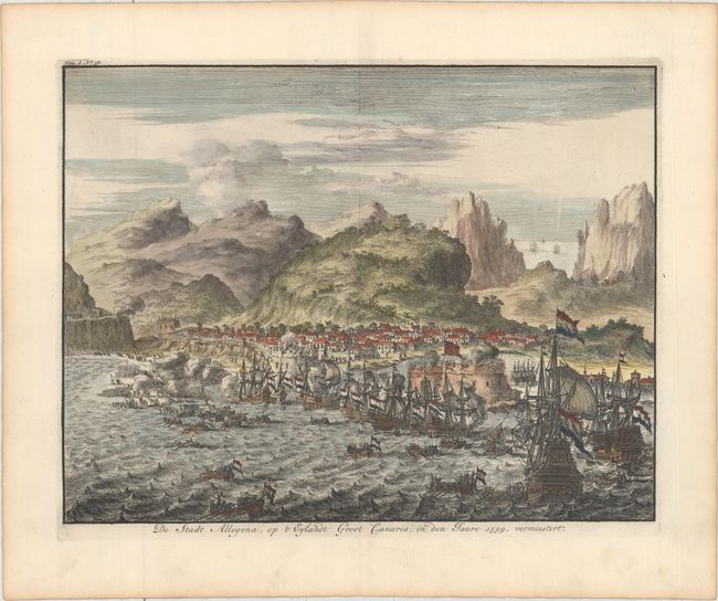 De Stadt Allegona, op 't Eylandt Groot Camaria, in den Jaare 1599 Vermeestert