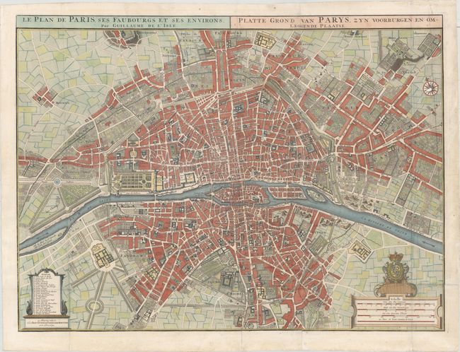 Le Plan de Paris, ses Faubourgs et ses Environs / Platte Grond van Parys, zyn Voorburgen en Omleggende Plaatse