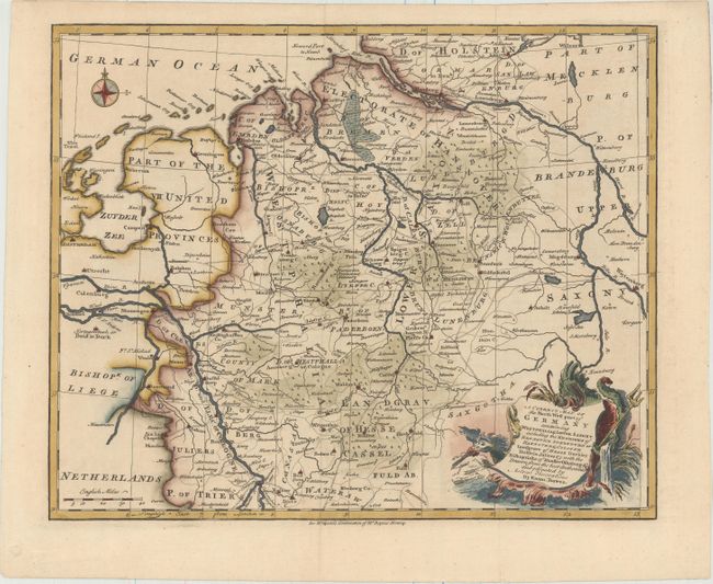 A Correct Map of the North West Part of Germany Containing Westphalia & Lower Saxony Including the Electorates of Brunswick Lunenburg or Hannover & Cologne...