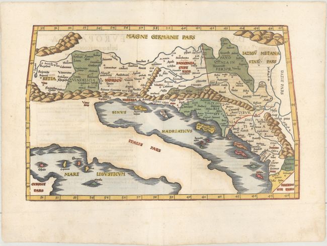 Europae Tabula Quinta Continet Rhetiam & Vindeliciam [Title on Verso]