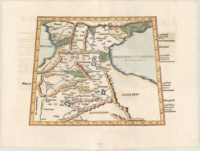 Tabula Tertia Asiae Complectitur Colchidem, Iberiam, Alberiam, & Armeniam Maiorem [Title on Verso]