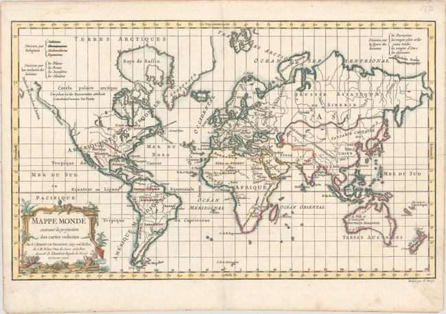 Mappe Monde Suivant la Projection des Cartes Reduites