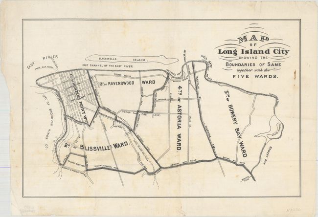 Map of Long Island City Showing the Boundaries of Same Together with the Five Wards