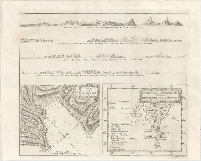 A Chart of the S.E. Part of Terra del Fuego Including Strait Le Maire and Part of Staten-Land by Lieutenant J. Cook 1769 [on sheet with] A Plan of Success Bay in Strait Le Maire