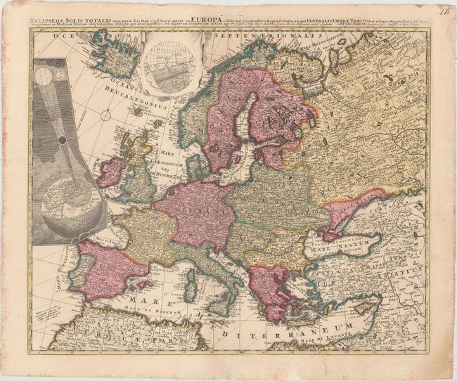 Eclipseos Solis Totalis cum Mora, d. 12 Maji 1706, Horis Antem: in Europa Celebratae, Geographica Repraesentatio...