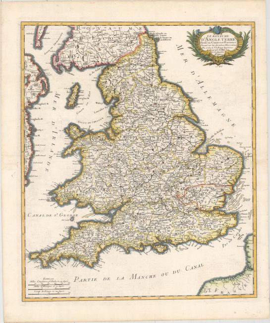 Le Royaume d'Angleterre Divise en Comtez et Baronies. Dresse sur les Dernieres Observations