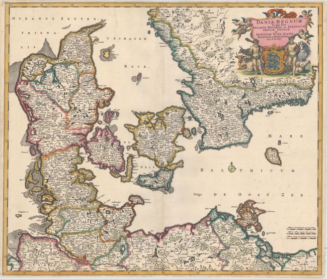 Dania Regnum in quo sunt Ducatus Holsatia et Slesvicum Insulae Danicae et Provinciae Iutia, Scania, Blekingia et Hallandia