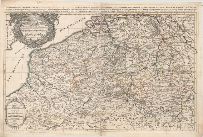 Les Provinces des Pays-Bas Catholiques Distinguees Suivant qu' elles sont Presentement Partagees Entre le Roy de France, le Roy d'Espagne, et les Estats Generaux des Provinces-Unies