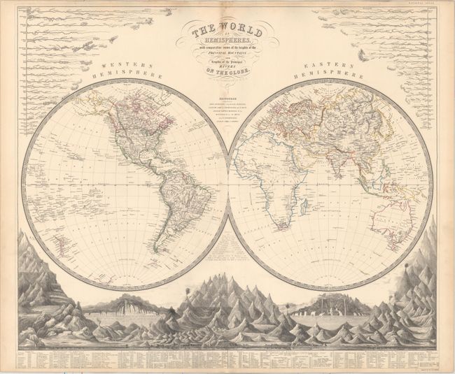 The World in Hemispheres, with Comparative Views of the Heights of ths Principal Mountains and Lengths of the Principal Rivers on the Globe [together with] Chart of the World on Mercator's Projection