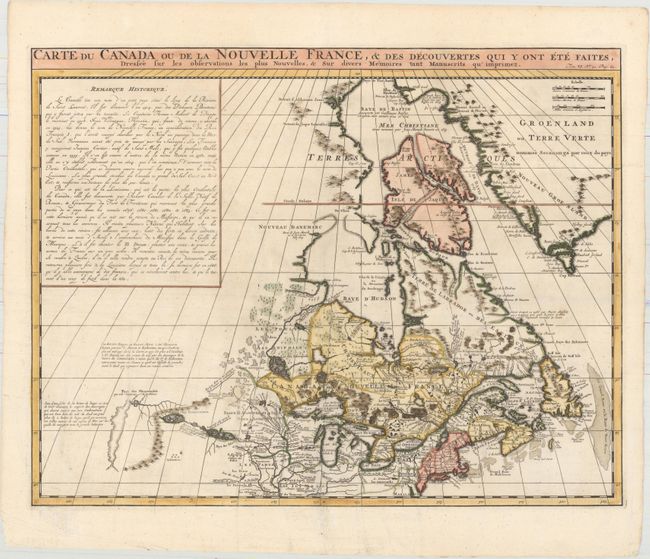 Carte du Canada ou de la Nouvelle France, & des Decouvertes qui y ont ete Faites, Dressee sur les Observations les Plus Nouvelles, & sur Divers Memoires tant Manuscrits qu' Imprimez