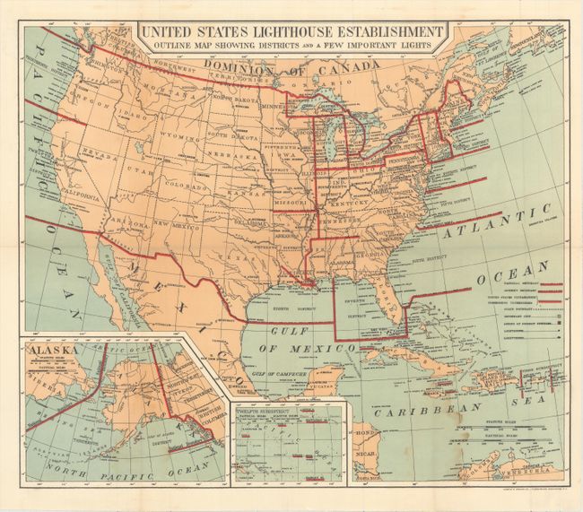 [Set of 21 - Maps of Lighthouse Districts in the United States]