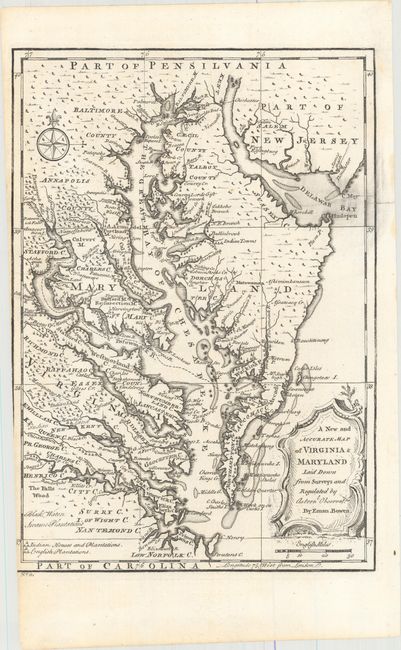 A New and Accurate Map of Virginia & Maryland Laid Down from Surveys and Regulated by Astronl Observatns