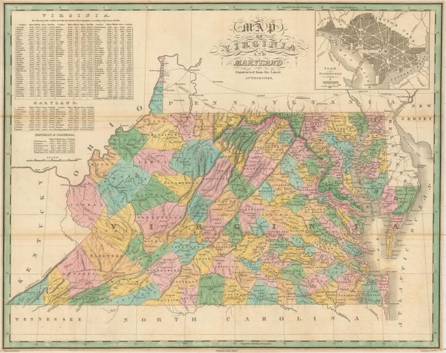 Map of Virginia and Maryland Constructed from the Latest Authorities