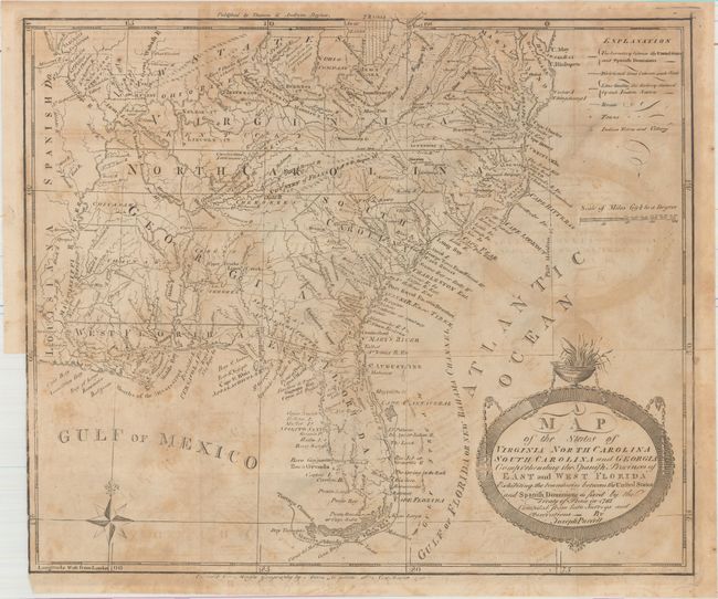 A Map of the States of Virginia North Carolina South Carolina and Georgia Comprehending the Spanish Provinces of East and West Florida Exhibiting the Boundaries Between the United States and Spanish Dominions...