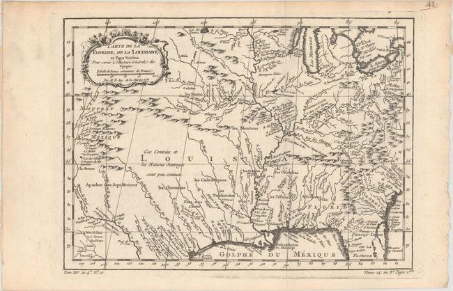 Carte de la Floride, de la Louisiane, et Pays Voisins. Pour Servir a l'Histoire Generale des Voyages