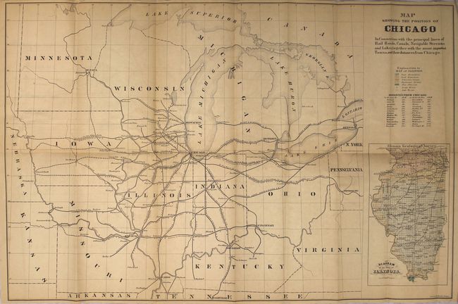 Map Showing the Position of Chicago in Connection with the Principal Lines of Rail Roads, Canals, Navigable Streams and Lakes... [in] Memorial to the Government of the United States...