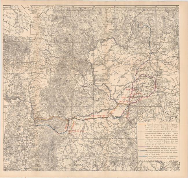 [Map Showing Routes of Oregon Volunteers During the Cayuse War of 1848 with report]