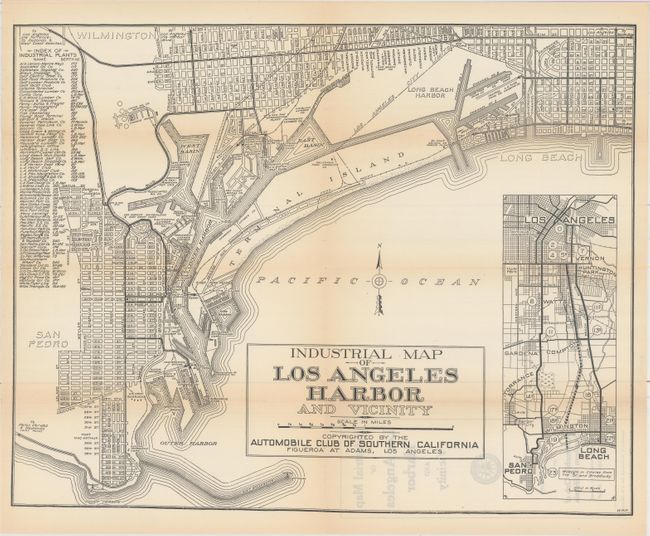 Industrial Map of Los Angeles Harbor and Vicinity [together with] Map of the City of Los Angeles Showing 15 and 20 Mile Speed Limits Within City Boundaries