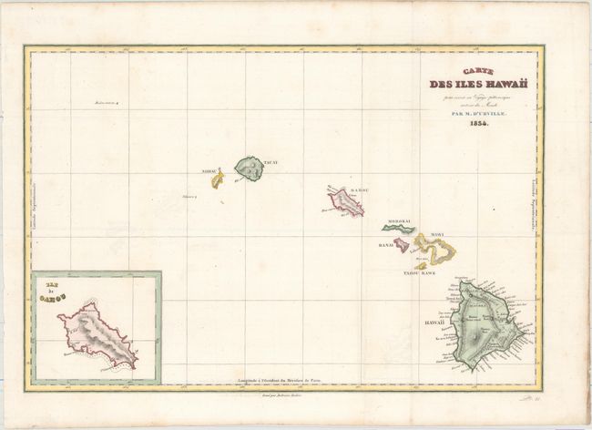 Carte des Iles Hawaii pour Servir au Voyage Pittoresque Autour du Monde