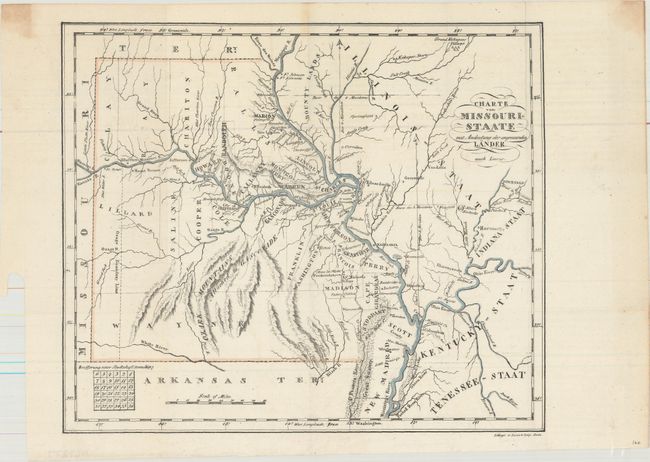Charte von Missouri-Staate mit Andeutung der Angrenzenden Lander nach Lucas