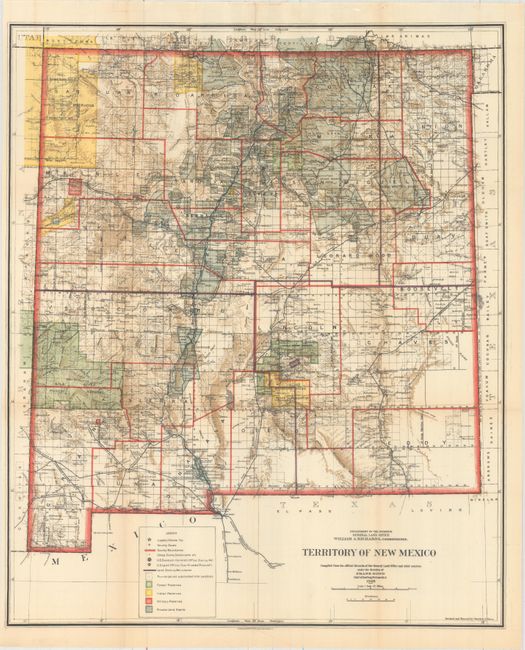 Territory of New Mexico Compiled from the Official Records of the General Land Office and Other Sources... [together with] Map of the Territory of New Mexico