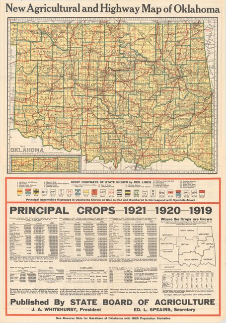 New Agricultural and Highway Map of Oklahoma