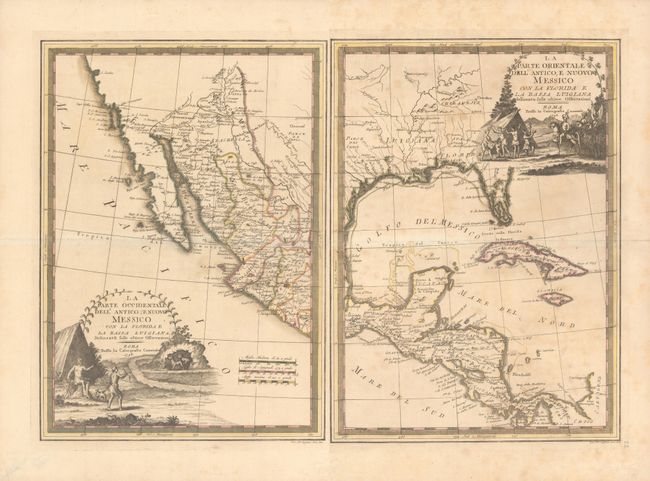 La Parte Orientale dell' Antico, e Nuovo Messico con la Florida e la Bassa Luigiana... [in set with]  La Parte Occidentale dell' Antico, e Nuovo Messico con la Florida e la Bassa Luigiana