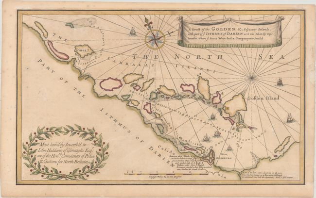 A Draft of the Golden & Adjacent Islands, with Part of ye Isthmus of Darien as It Was Taken by Capt. Ienefer. Where ye Scots West-India Company Were Setteled