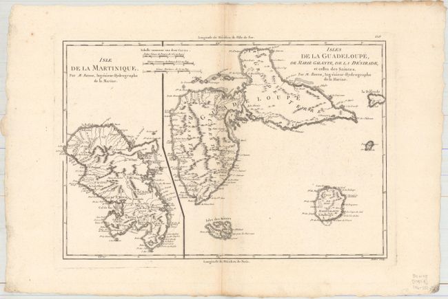 Isle de la Martinique [on sheet with] Isles de la Guadeloupe, de Marie Galante, de la Desirade, et Celles des Saintes