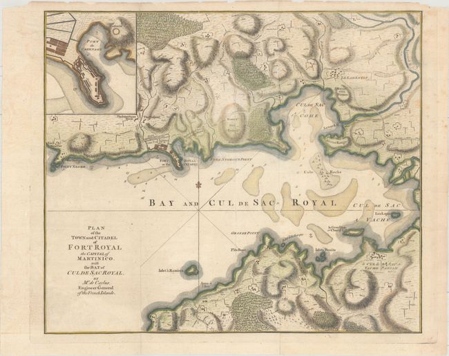 Plan of the Town and Citadel of Fort Royal the Capital of Martinico. With the Bay of Cul de Sac Royal