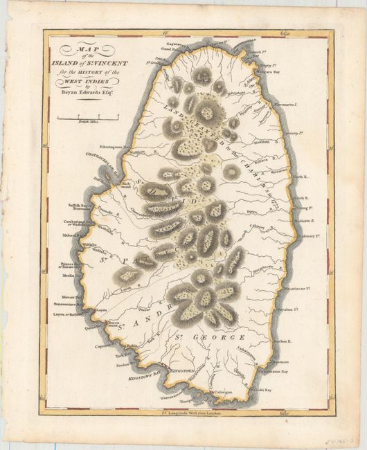Map of the Island of St. Vincent for the History of the West Indies